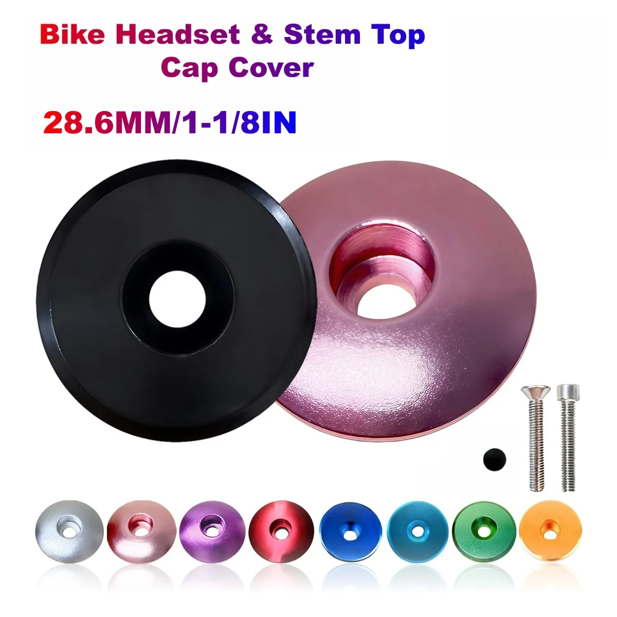 1-1/8 Inch Aluminum Bike Headset Top Cover(Round & Flat),with M6x40mm Bolt,28.6mm Bicycle Stem Top Cap, , Cycling Repair Parts
1-1/8 Inch Aluminum Bike Headset Top Cover(Round & Flat),with M6x40mm Bolt,28.6mm Bicycle Stem Top Cap, , Cycling Repair Parts