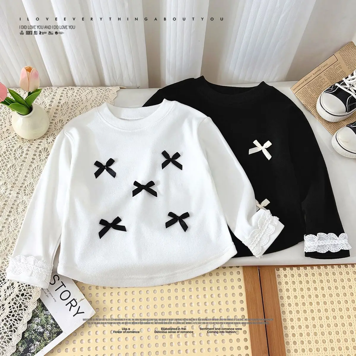 Girls 2025 Long-sleeved Lace New Spring and Autumn Children's Foreign Style Bottomed Bow Lace Sleeve Baby T-shirt Top
Girls 2025 Long-sleeved Lace New Spring and Autumn Children's Foreign Style Bottomed Bow Lace Sleeve Baby T-shirt Top