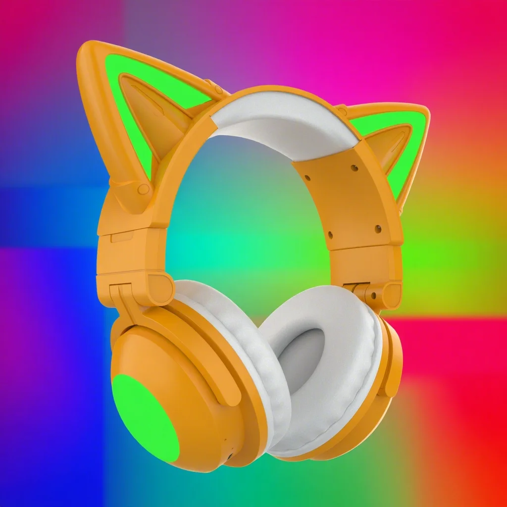 Foldable Cat's Ears Wireless Headset Colorful LED Lamp Supports Audio Cables Call Noise Reduction Wireless Bluetooth Headphones
Foldable Cat's Ears Wireless Headset Colorful LED Lamp Supports Audio Cables Call Noise Reduction Wireless Bluetooth Headphones