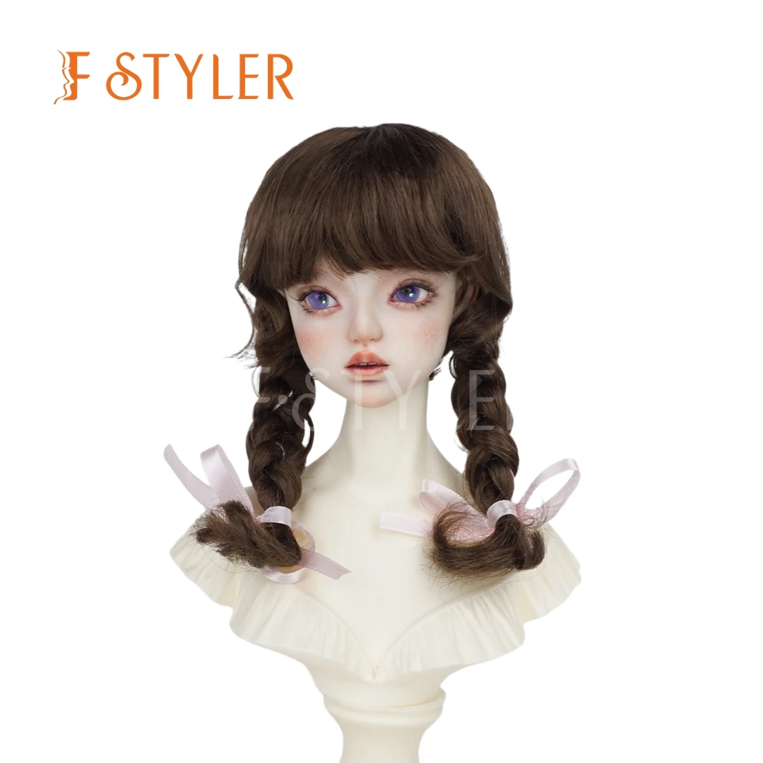 FStyler 8-9 Inch Dolls Wigs Dark Brown Synthetic Mohair BJD Hair 1/3 Double Braids Doll Wig Girls Toys Accessories
FStyler 8-9 Inch Dolls Wigs Dark Brown Synthetic Mohair BJD Hair 1/3 Double Braids Doll Wig Girls Toys Accessories