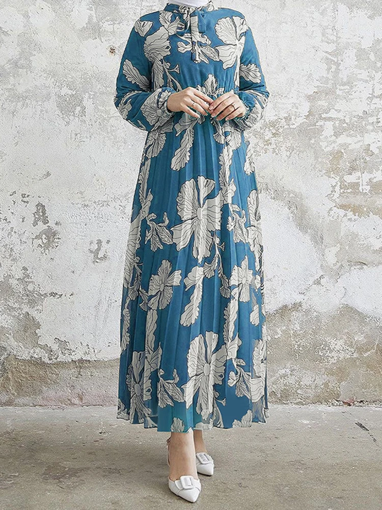 Mia Muse Ramadan Essentials Women's Dresses Modest Fashion Floral Print Long Sleeve Stand Collar Lace-Up Maxi Dresses
Mia Muse Ramadan Essentials Women's Dresses Modest Fashion Floral Print Long Sleeve Stand Collar Lace-Up Maxi Dresses