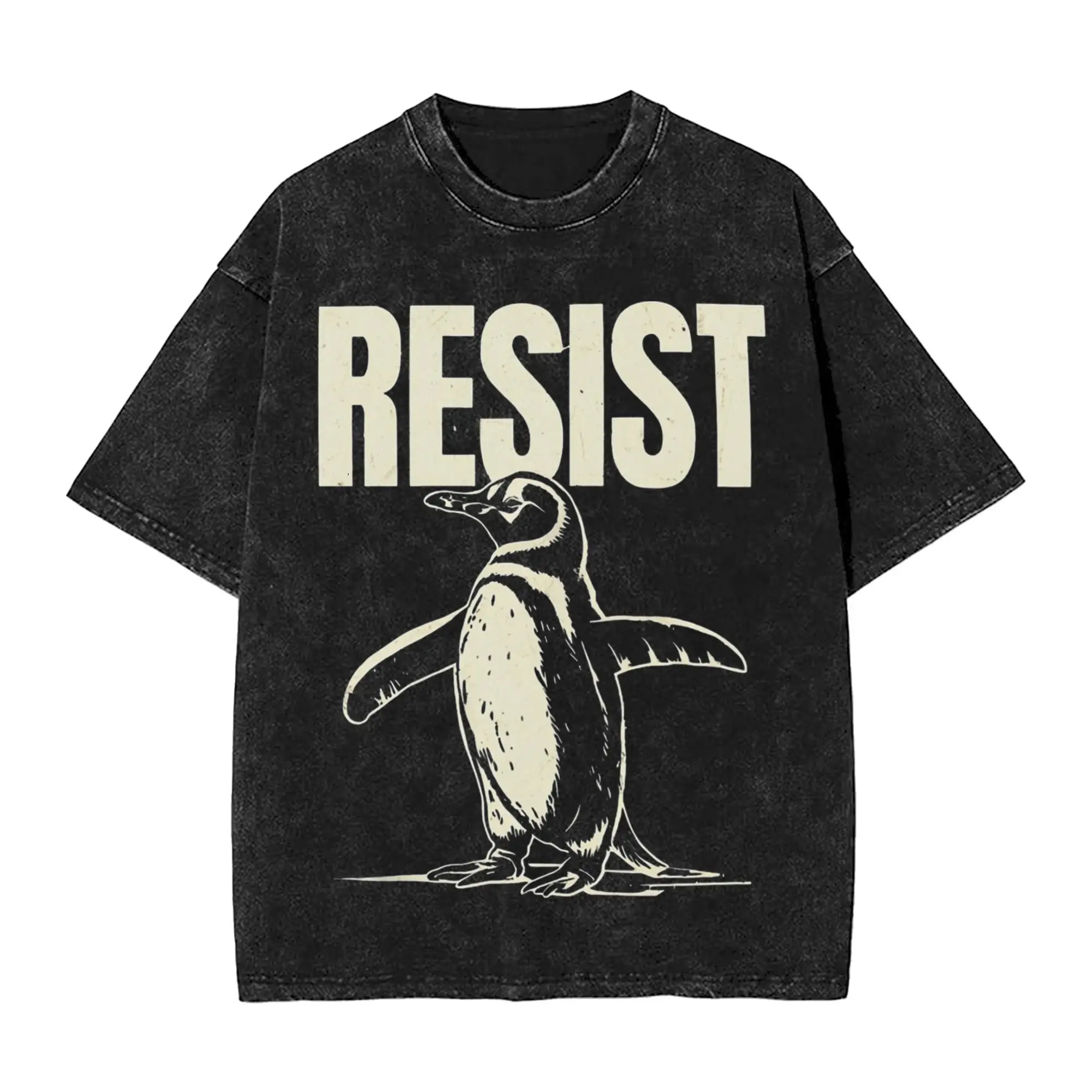Fashion Men Women Funny Penguin Resist Tee Shirt Washed Style Anti-Tariff T Shirts Apparel
Fashion Men Women Funny Penguin Resist Tee Shirt Washed Style Anti-Tariff T Shirts Apparel
