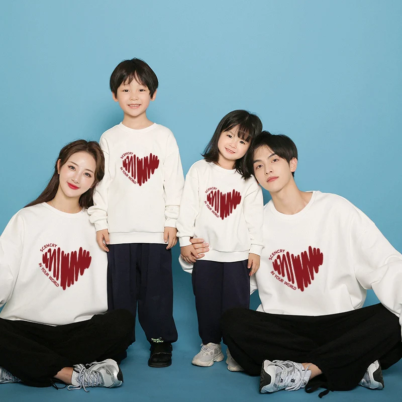 Family Matching Outfits Love Heart Print Hoodies Sweater For Parents And Children 500g High Quality Cotton Long Sleeve Pullover
Family Matching Outfits Love Heart Print Hoodies Sweater For Parents And Children 500g High Quality Cotton Long Sleeve Pullover
