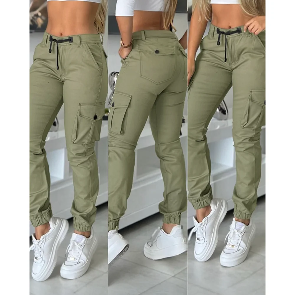 Autumn Fashion Women Multiple Pockets Design Cuffed Cargo Pants Slim Fit Trousers
Autumn Fashion Women Multiple Pockets Design Cuffed Cargo Pants Slim Fit Trousers
