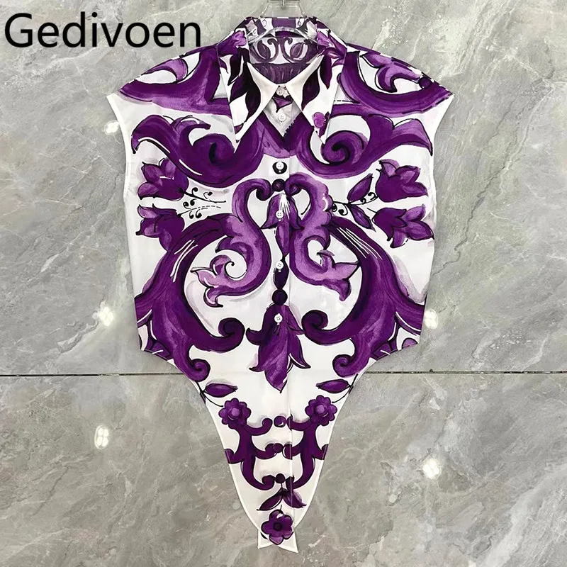 Gedivoen 2025 early autumn Deep purple ceramics printing Single buckle lapel All cotton shirt
Gedivoen 2025 early autumn Deep purple ceramics printing Single buckle lapel All cotton shirt