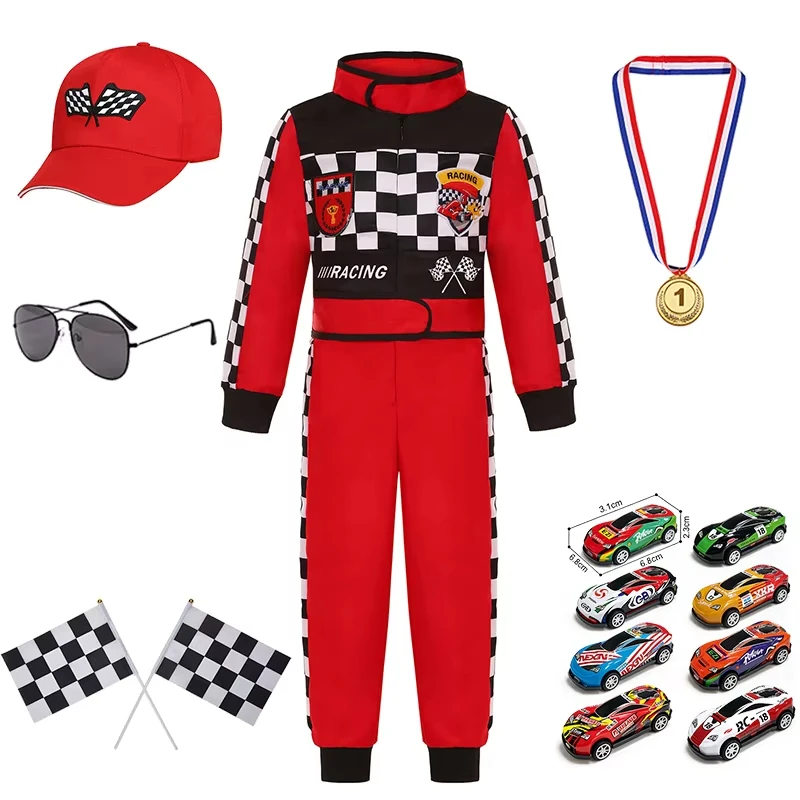 Kids Racer Costume Deluxe Set Carnival Birthday Party Children Clothing Halloween Cosplay Checkered Racing Jumpsuit Boys Outfits
Kids Racer Costume Deluxe Set Carnival Birthday Party Children Clothing Halloween Cosplay Checkered Racing Jumpsuit Boys Outfits