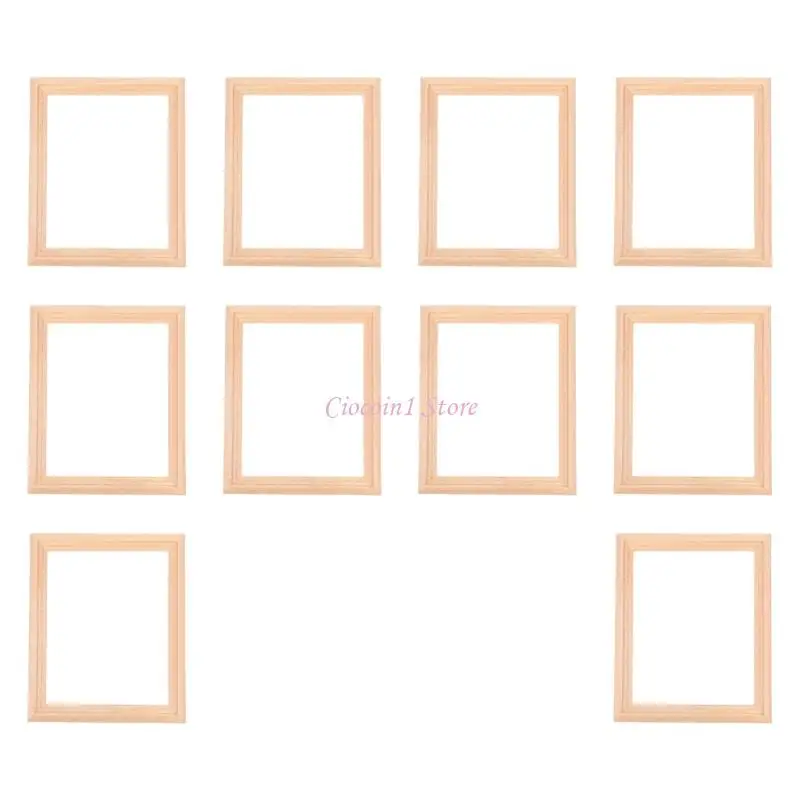 Y1UB Set Of 10 Tiny Wooden Picture Frames Perfect For Miniature Doll House Decors DIY Painting Projects
Y1UB Set Of 10 Tiny Wooden Picture Frames Perfect For Miniature Doll House Decors DIY Painting Projects