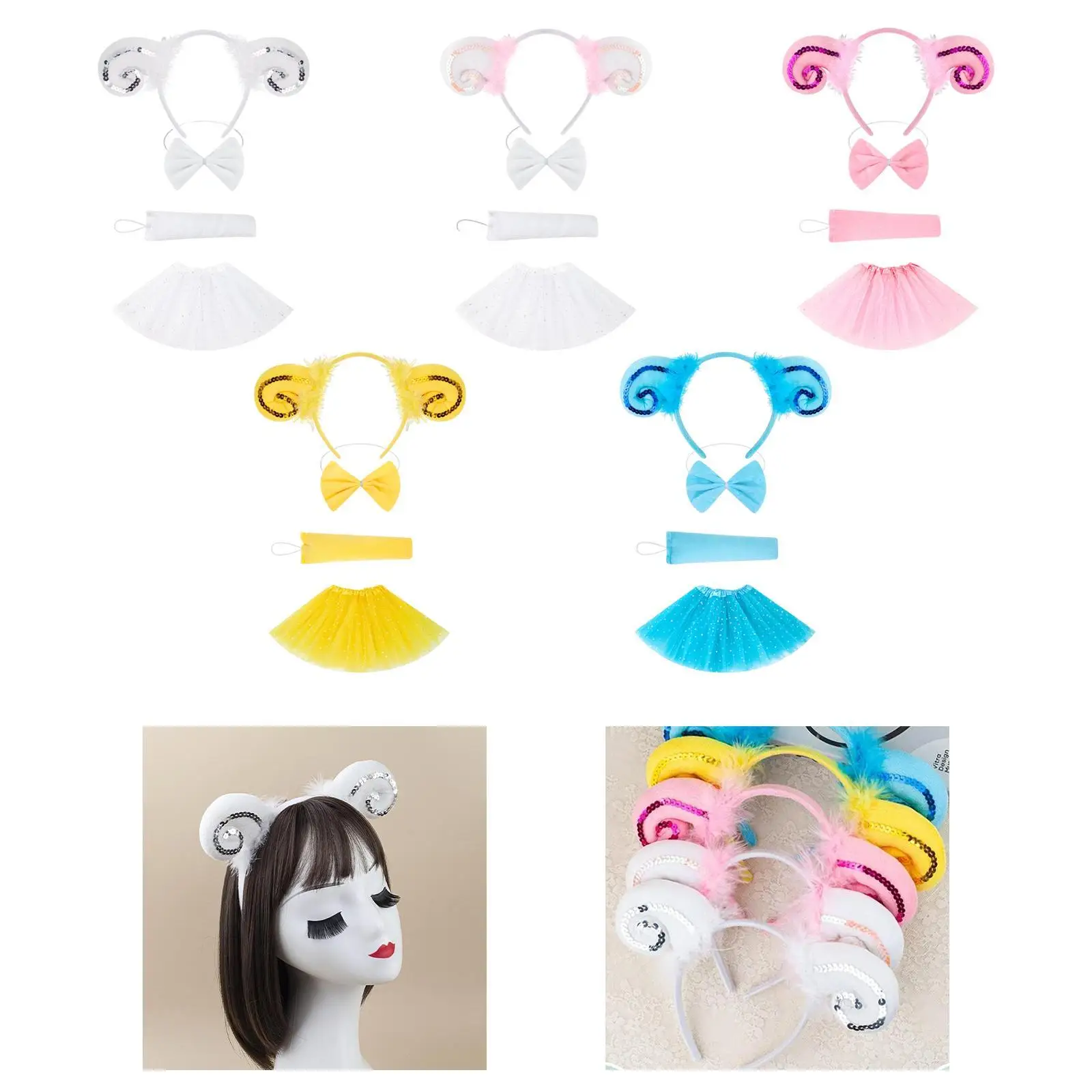 Lamb Costume Set Animal Costume Cosplay Props with Ears Headband Bowtie for Roles Play Birthday Carnivals Festivals Anime Party
Lamb Costume Set Animal Costume Cosplay Props with Ears Headband Bowtie for Roles Play Birthday Carnivals Festivals Anime Party