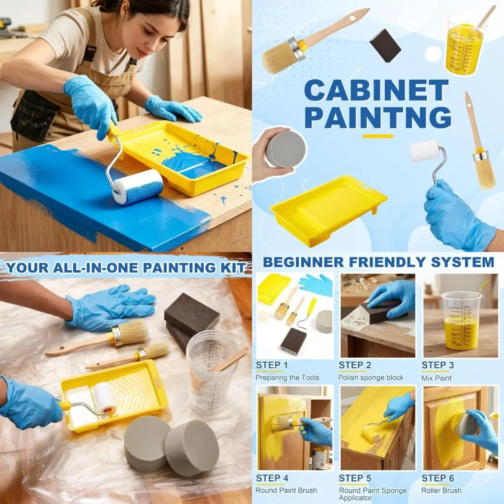 21Pieces Paint Brush And Roller Set For Cabinet Furniture Painting With Sponge Applicators Foam Rollers And Mixing Cups high
21Pieces Paint Brush And Roller Set For Cabinet Furniture Painting With Sponge Applicators Foam Rollers And Mixing Cups high