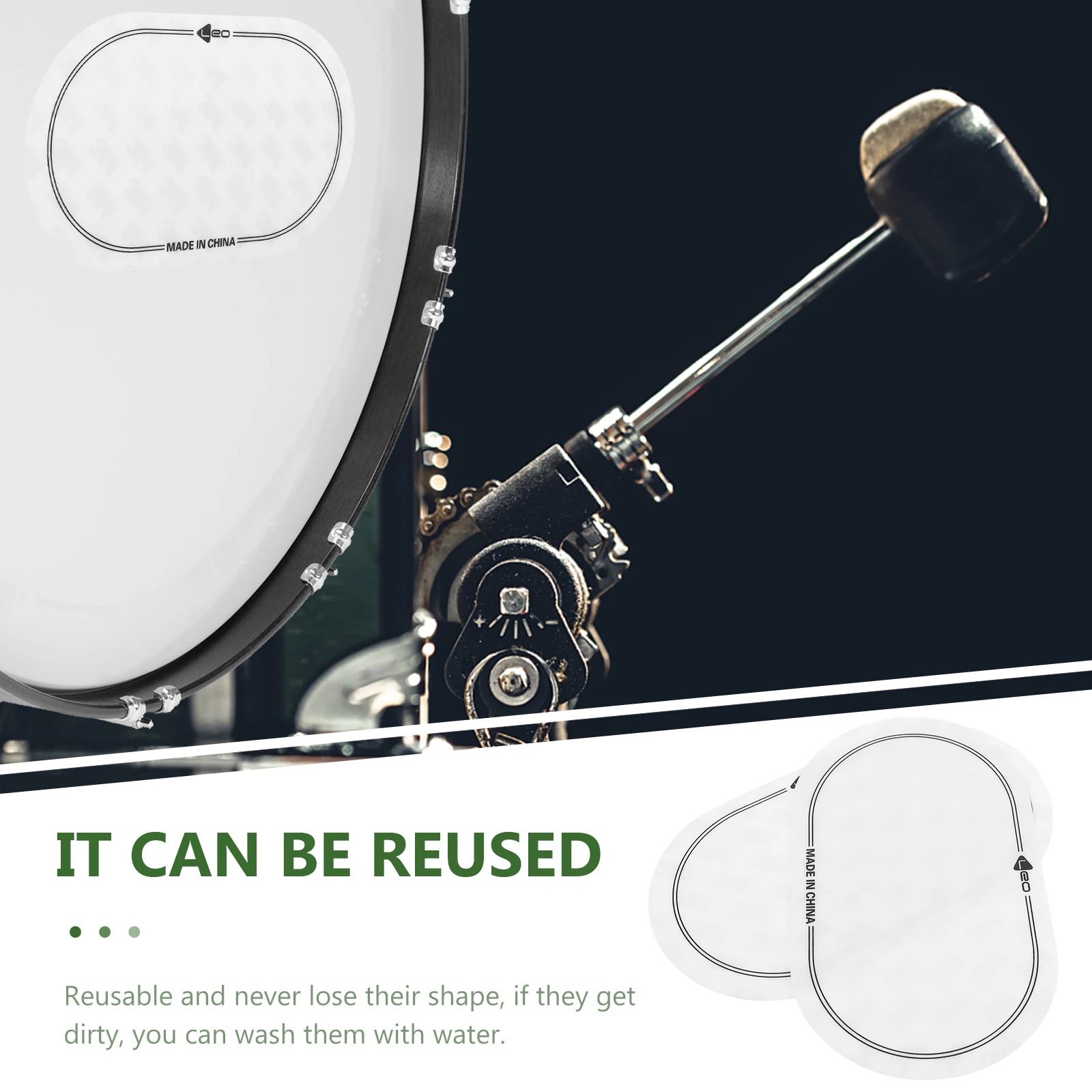 2pcs Double Pedal Stickers White Drum Set Dampeners Protective Bass Head Patch Reusable Washable Floor Mat Accessories
2pcs Double Pedal Stickers White Drum Set Dampeners Protective Bass Head Patch Reusable Washable Floor Mat Accessories