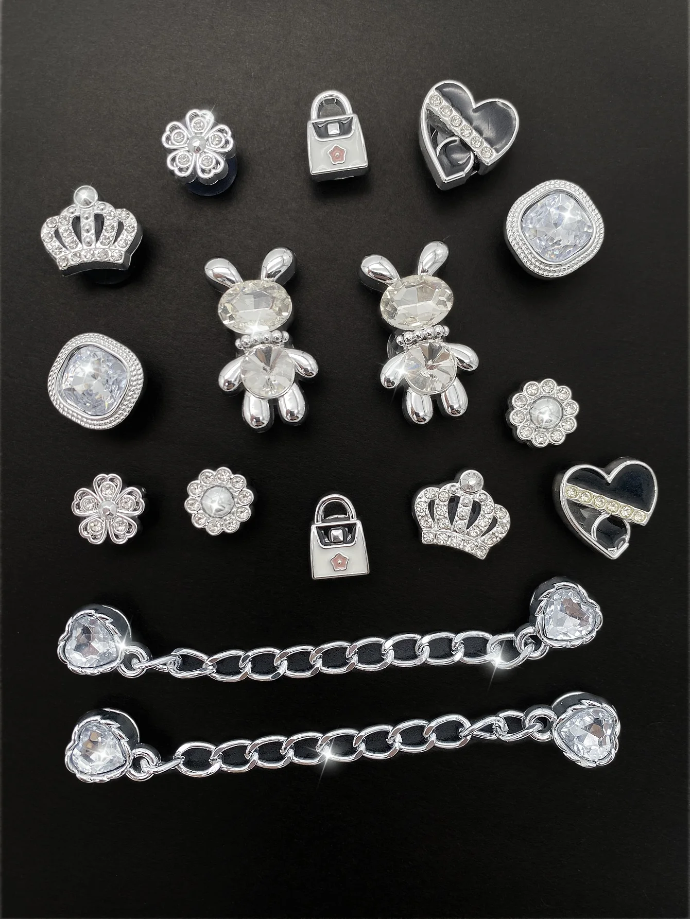 16, серебряная цепочка, корона, сумка, цветок, пряжка для обуви в форме сердца, украшения своими руками, многофункциональные аксессуары для зажимов для обуви для женщин
16, серебряная цепочка, корона, сумка, цветок, пряжка для обуви в форме сердца, украшения своими руками, многофункциональные аксессуары для зажимов для обуви для женщин