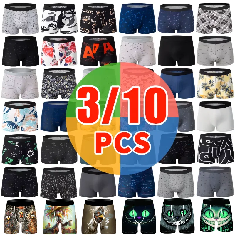 Мужское нижнее белье с принтом в европейском и американском стиле, 4/10 шт., модные удобные боксеры больших размеров, повседневные спортивные шорты
Мужское нижнее белье с принтом в европейском и американском стиле, 4/10 шт., модные удобные боксеры больших размеров, повседневные спортивные шорты