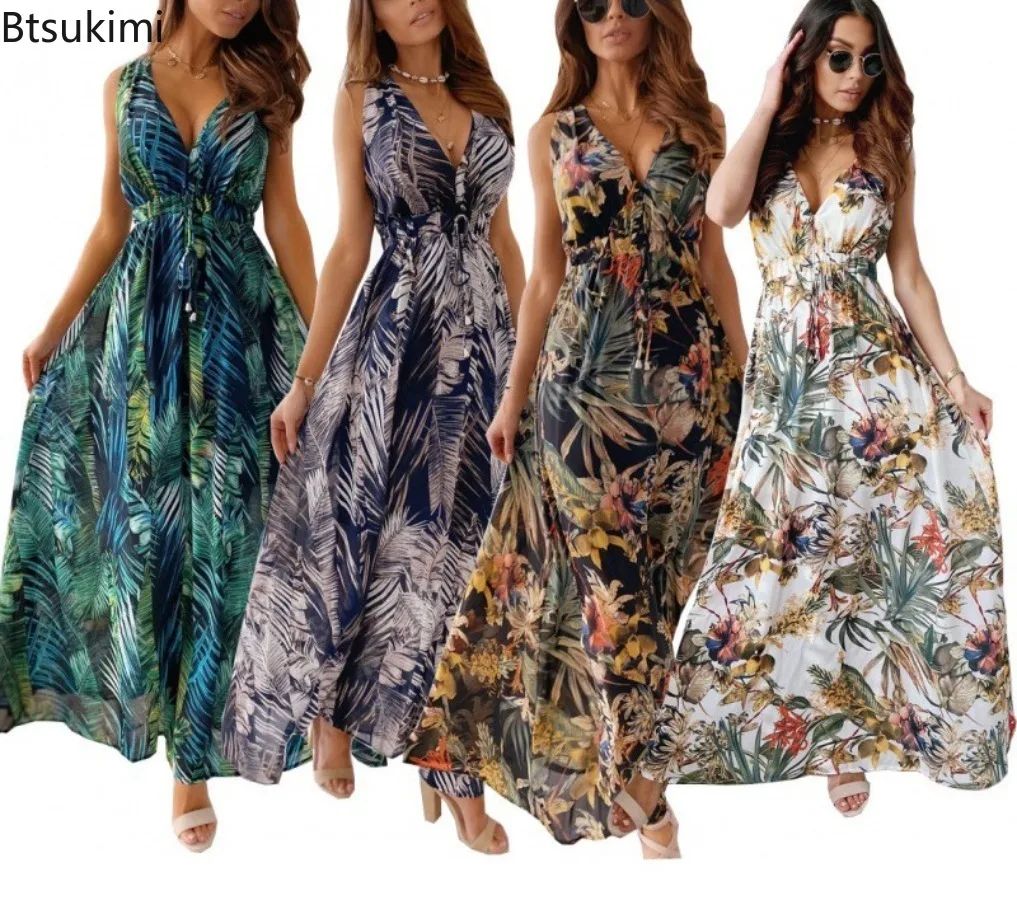 2025 Women's Summer New Fashionable Printed Sexy V-neck Sleeveless Bareback Strap with Waist Drawstring Casual Loose Long Dress
2025 Women's Summer New Fashionable Printed Sexy V-neck Sleeveless Bareback Strap with Waist Drawstring Casual Loose Long Dress