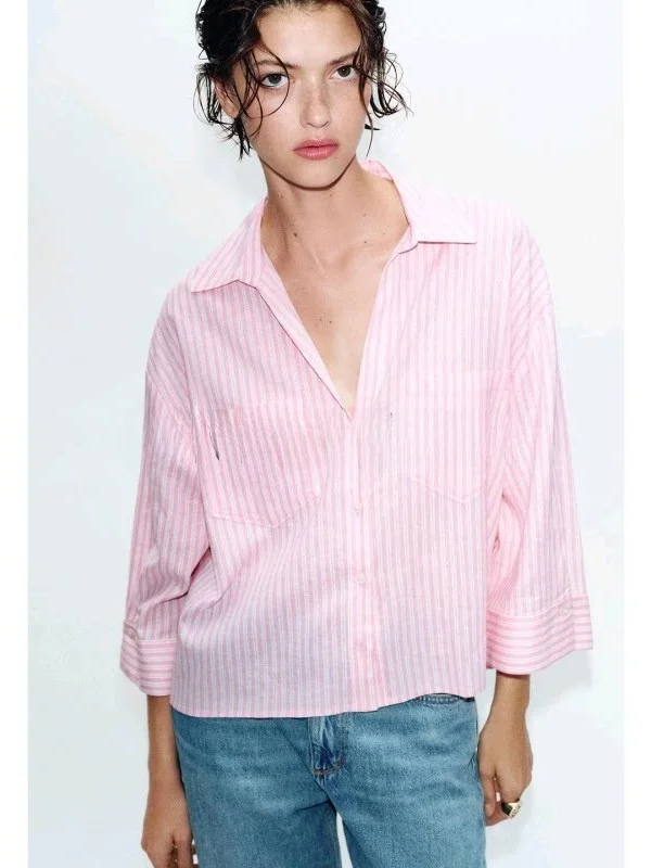 Spring Summer Women's Shirt Asymmetric Hem Long Sleeve Button Decorated Flip Cover Collar Loose Fit French Style Polyester Fiber
Spring Summer Women's Shirt Asymmetric Hem Long Sleeve Button Decorated Flip Cover Collar Loose Fit French Style Polyester Fiber
