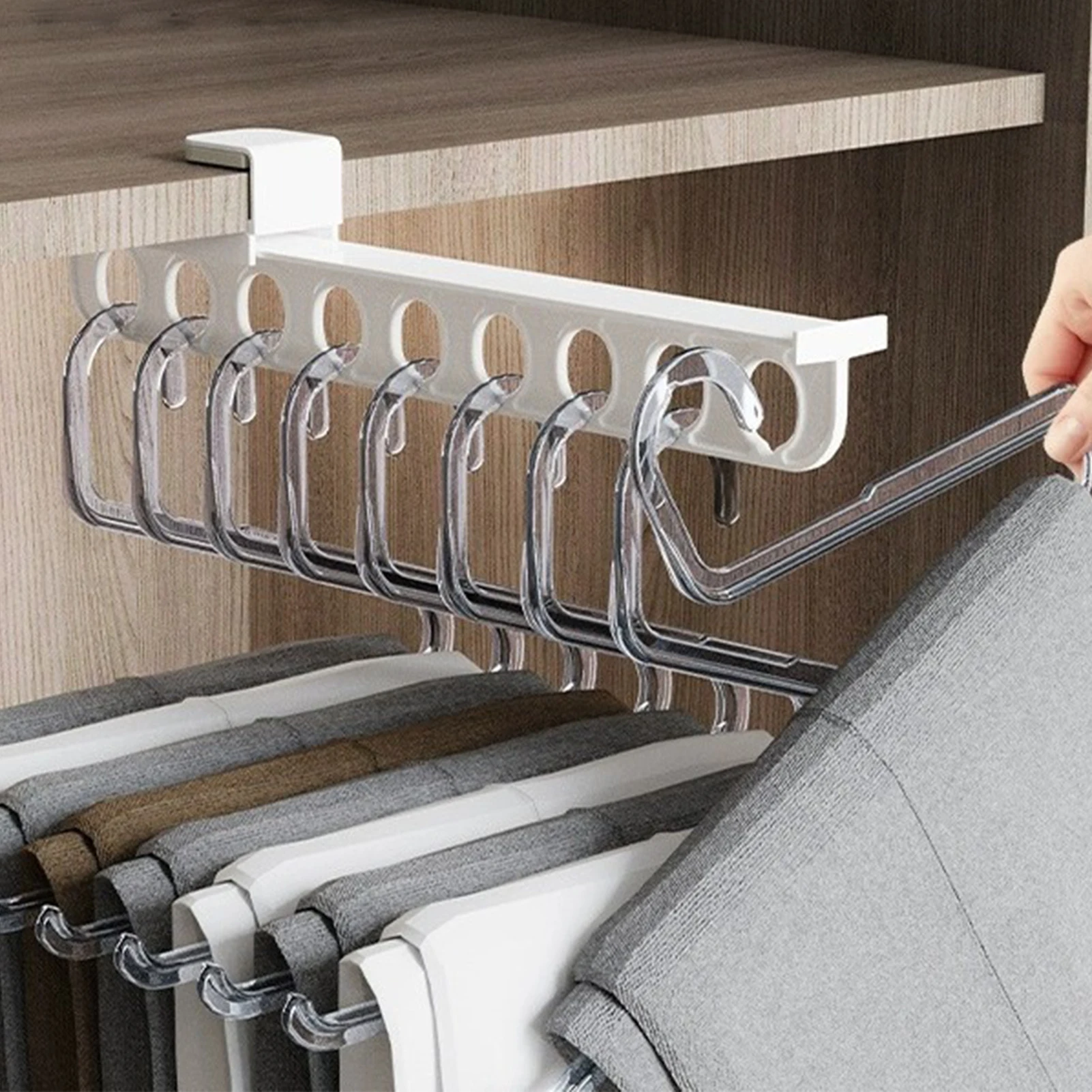 Pull-Out Type Retractable Clothes Rack Adjustable Wardrobe Clothing Rail for Hanging Clothes Pants and More
Pull-Out Type Retractable Clothes Rack Adjustable Wardrobe Clothing Rail for Hanging Clothes Pants and More
