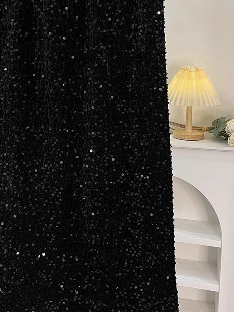 Glittery Straight Midi Skirt High Waist Slimming Versatile Autumn Faion Ele f-length Skirt by ilin
Glittery Straight Midi Skirt High Waist Slimming Versatile Autumn Faion Ele f-length Skirt by ilin