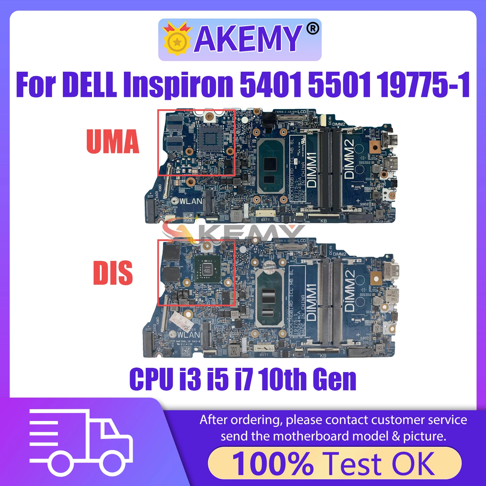 Материнская плата AKEMY 19775-1 для ноутбука DELL Inspiron 5401 5501 085C41 0N03X9, Материнская Плата ЦП с процессором i3 i5 i7 10-го поколения MX330 2G
Материнская плата AKEMY 19775-1 для ноутбука DELL Inspiron 5401 5501 085C41 0N03X9, Материнская Плата ЦП с процессором i3 i5 i7 10-го поколения MX330 2G