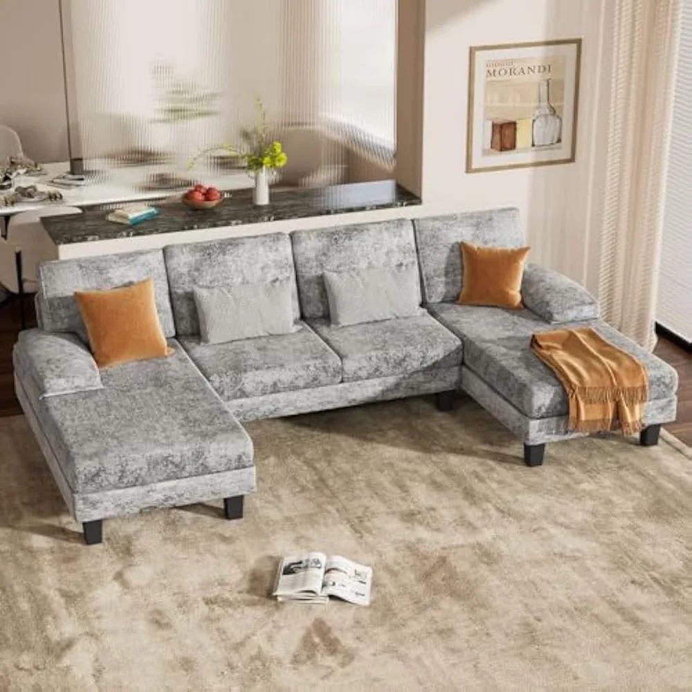 Sofa, Living Room Set, Chenille Fabric, with Recliner for Two, for Apartment,modern Fabric Combination,U-shaped Combination Sofa
Sofa, Living Room Set, Chenille Fabric, with Recliner for Two, for Apartment,modern Fabric Combination,U-shaped Combination Sofa