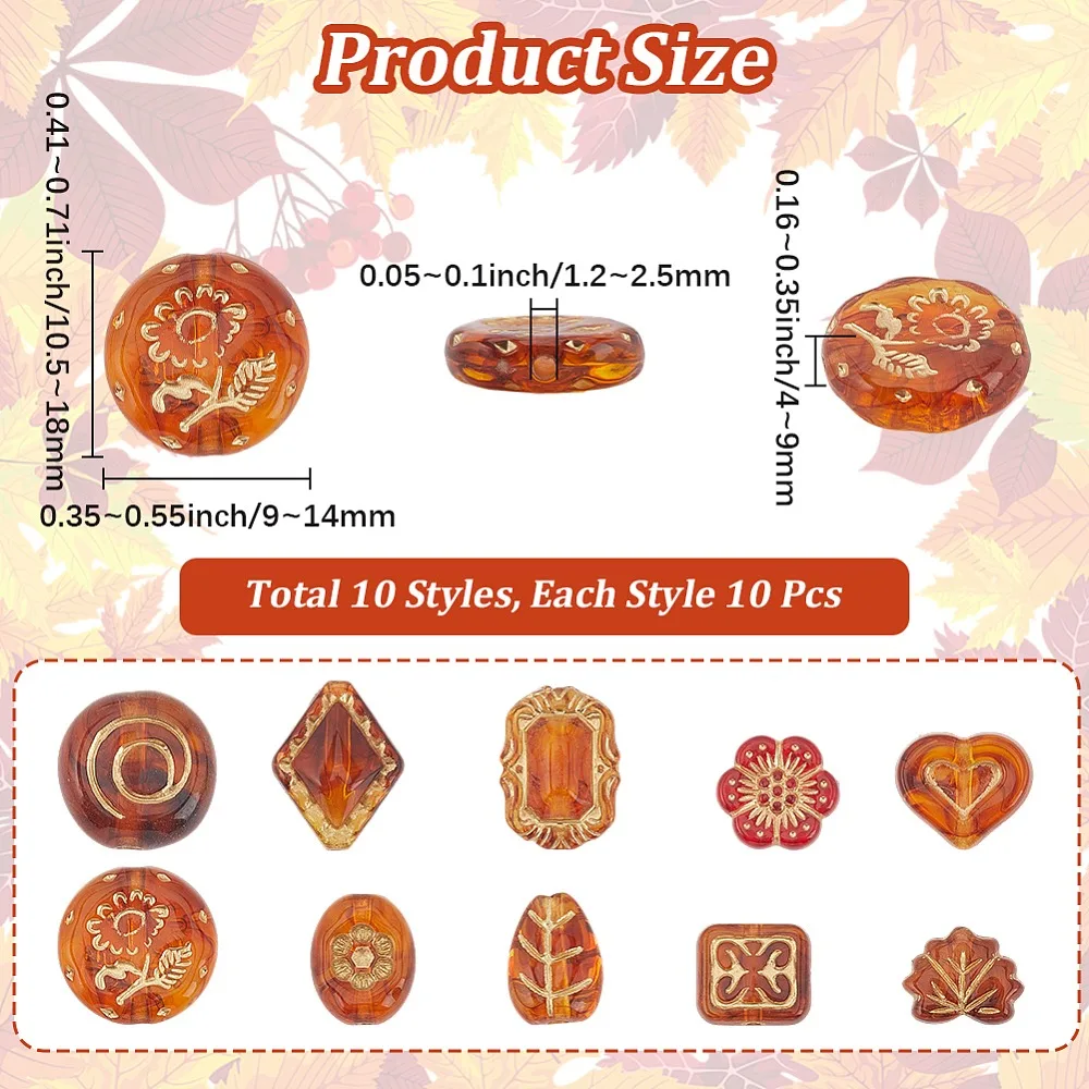 100Pcs 10 Styles Acrylic Beads Imitation Amber Mixed Shapes Golden Metal Enlaced Mixed Color 10.5~18x9~14.7x4~8mm
100Pcs 10 Styles Acrylic Beads Imitation Amber Mixed Shapes Golden Metal Enlaced Mixed Color 10.5~18x9~14.7x4~8mm
