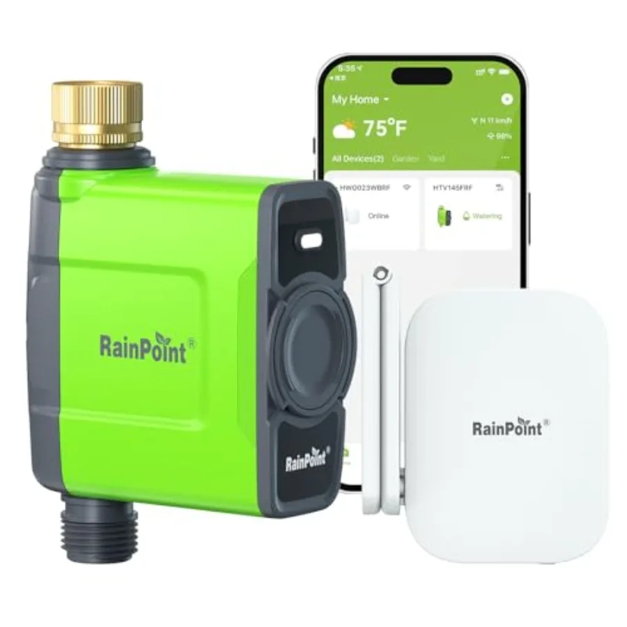 WiFi Water Timer for Garden Hose: Brass Inlet Black Smart Automatic Drip Irrigation with Rain Delay for Lawn and Yard
WiFi Water Timer for Garden Hose: Brass Inlet Black Smart Automatic Drip Irrigation with Rain Delay for Lawn and Yard