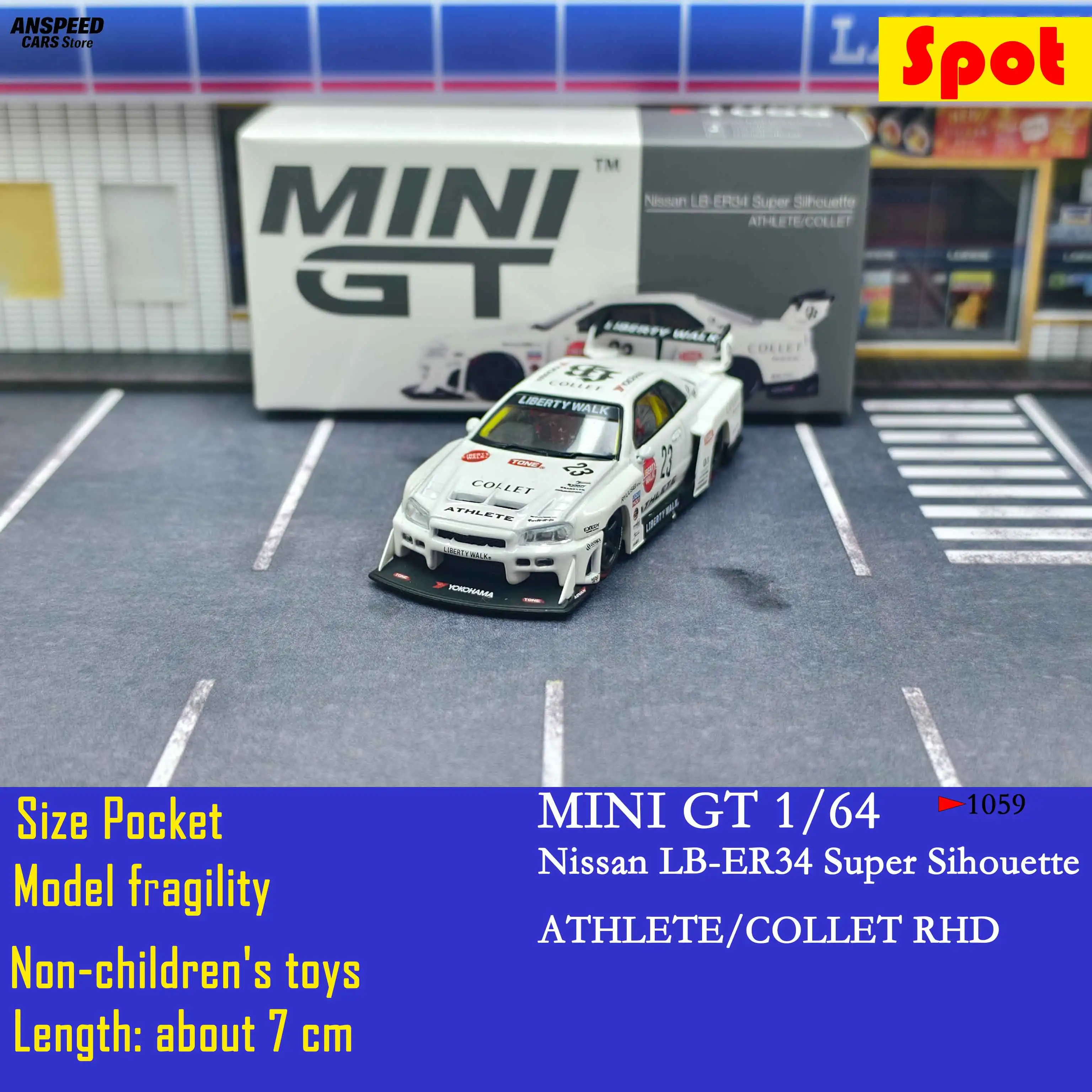 MINI GT 1059 1:64 Nissan LB-ER34 Super Silhouette Wide Body Diecast Model Car in Box - Free Shipping No Return Open Bo
MINI GT 1059 1:64 Nissan LB-ER34 Super Silhouette Wide Body Diecast Model Car in Box - Free Shipping No Return Open Bo