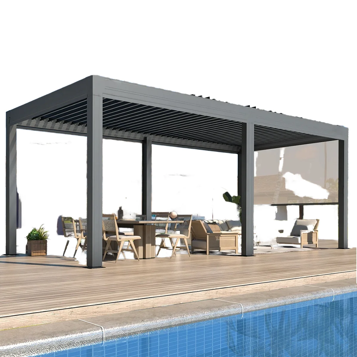 Aluminum Alloy Pavilion For Swimming Pool Garden Decorations Balcony-Eco-Friendly Waterproof Modern Design
Aluminum Alloy Pavilion For Swimming Pool Garden Decorations Balcony-Eco-Friendly Waterproof Modern Design