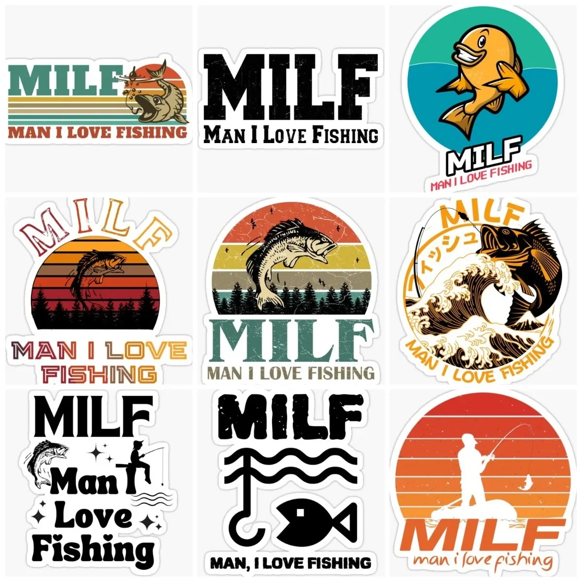 MILF Man I Love Fishing Creative Sticker Motorcycle Camper Van Bicycle Accessories Truck Wall Car Window Glass Decal Waterproof
MILF Man I Love Fishing Creative Sticker Motorcycle Camper Van Bicycle Accessories Truck Wall Car Window Glass Decal Waterproof
