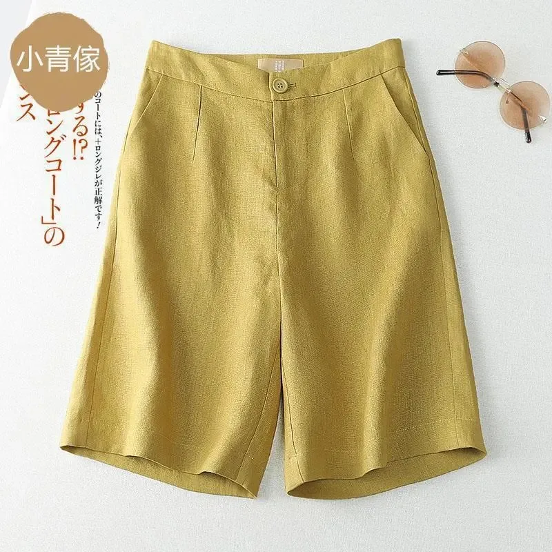 Women Summer Linen Cotton Blend Wide Leg Shorts Loose Straight Fit Five-Point Casual Mid Length Trousers for Daily Wear
Women Summer Linen Cotton Blend Wide Leg Shorts Loose Straight Fit Five-Point Casual Mid Length Trousers for Daily Wear