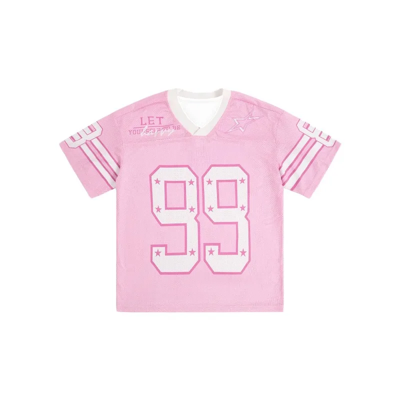 Летняя тонкая сетчатая футболка с v-образным вырезом, повседневная модная брендовая спортивная дышащая американская трикотаж из ледяного шелка с принтом
Летняя тонкая сетчатая футболка с v-образным вырезом, повседневная модная брендовая спортивная дышащая американская трикотаж из ледяного шелка с принтом