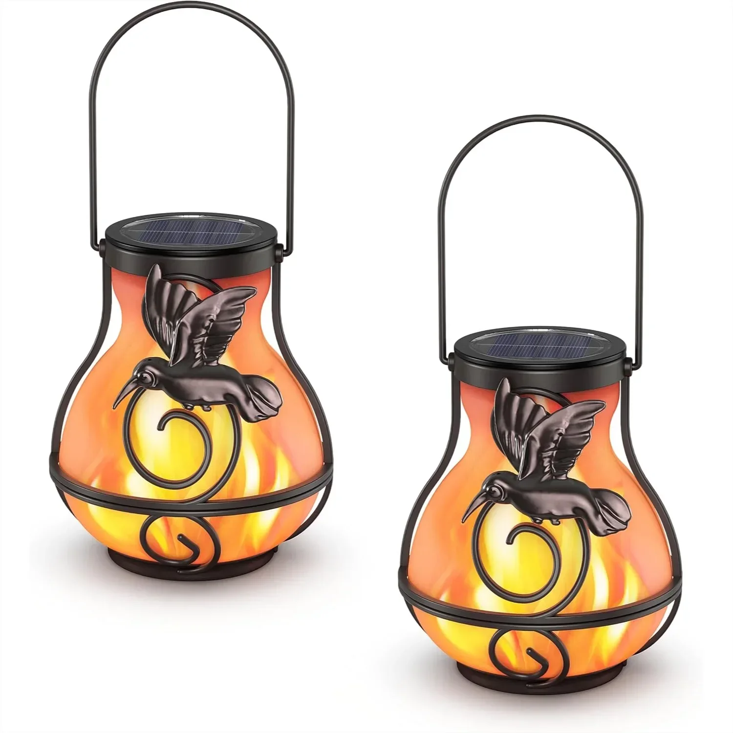 2 Pack Solar Lanterns Outdoor Waterproof, Hanging Hummingbird Flickering Flame Lights for Garden Patio Pathway Yard Decor
2 Pack Solar Lanterns Outdoor Waterproof, Hanging Hummingbird Flickering Flame Lights for Garden Patio Pathway Yard Decor