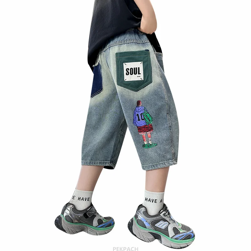 New Kids Designer Summer Capris Shorts For Boys Cartoon Print Denim Shorts Jeans Teens Child Casual Mid-Calf Pants Bottoms 5-14Y
New Kids Designer Summer Capris Shorts For Boys Cartoon Print Denim Shorts Jeans Teens Child Casual Mid-Calf Pants Bottoms 5-14Y