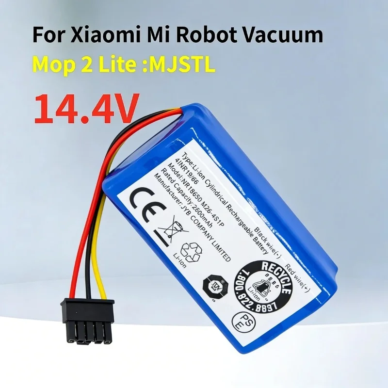 New 14.4V N011-4S1P Rechargeable Li-ion Battery 3500mAh 2600mAh Replacement for Xiaomi Mi Robot Vacuum Mop 2 Lite MJSTL Cleaner
New 14.4V N011-4S1P Rechargeable Li-ion Battery 3500mAh 2600mAh Replacement for Xiaomi Mi Robot Vacuum Mop 2 Lite MJSTL Cleaner