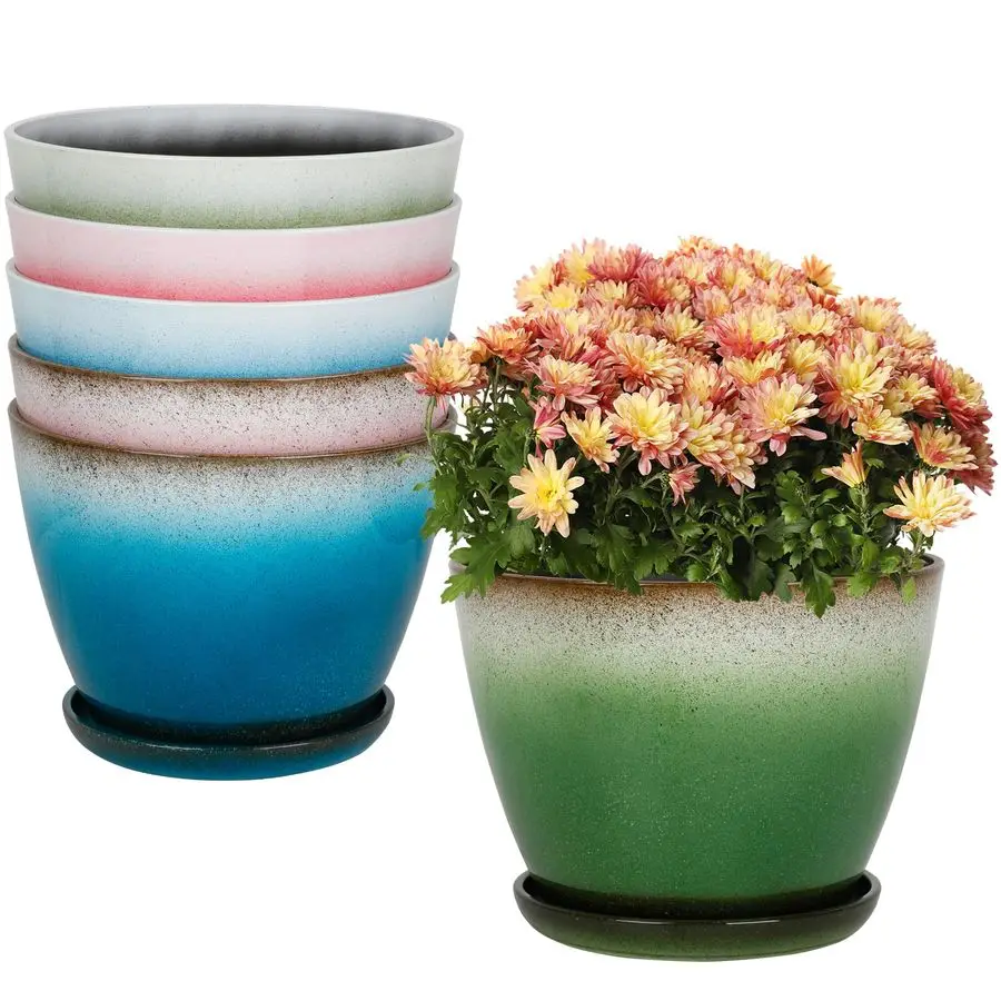 Набор из 6 круглых пластиковых цветочных горшков Worth Garden, разноцветные, маленькие, глянцевые, с дренажным отверстием и поддоном, для дома
Набор из 6 круглых пластиковых цветочных горшков Worth Garden, разноцветные, маленькие, глянцевые, с дренажным отверстием и поддоном, для дома