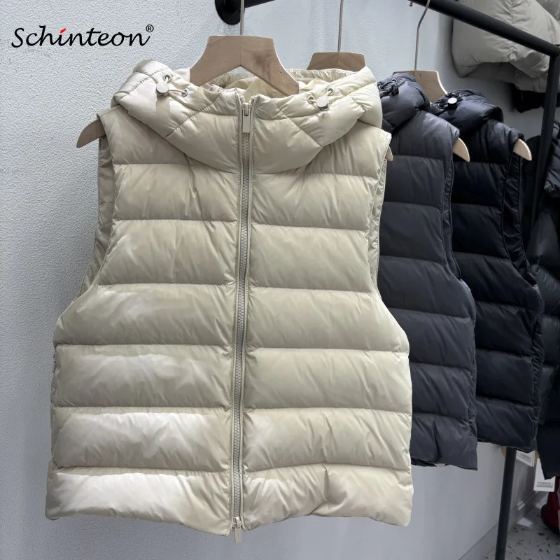 Schinteon Women's White Duck Down Vest with Hood Autumn Winter Slim Casual Sleeveless Jacket 2026 New High Quality Top
Schinteon Women's White Duck Down Vest with Hood Autumn Winter Slim Casual Sleeveless Jacket 2026 New High Quality Top