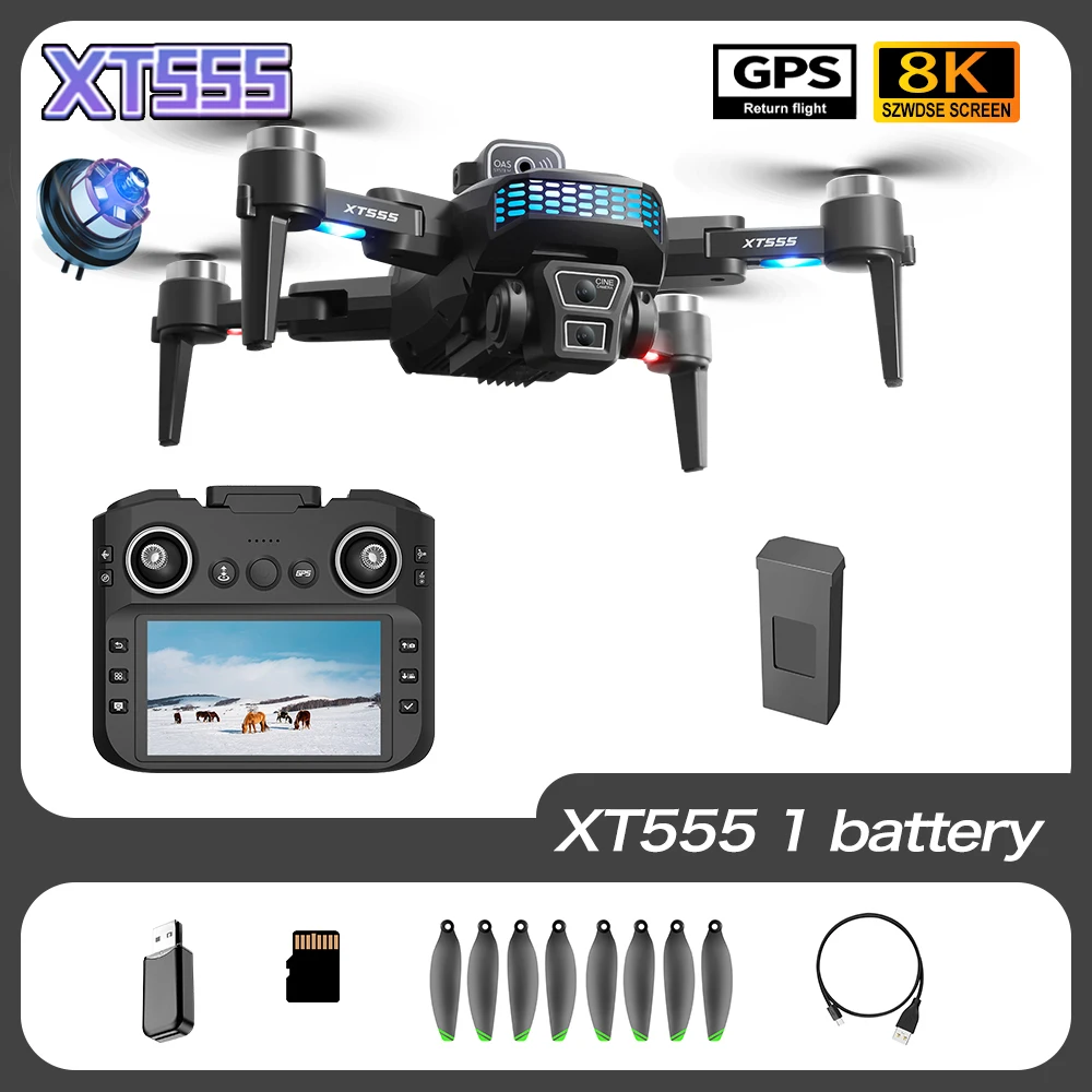 2026 XT555 GPS RC Drone Cam Professional 4K HD Dual Camera Brushles Motor 5G WIFI FPV Foldable Screen Display RC Quadcopter
2026 XT555 GPS RC Drone Cam Professional 4K HD Dual Camera Brushles Motor 5G WIFI FPV Foldable Screen Display RC Quadcopter