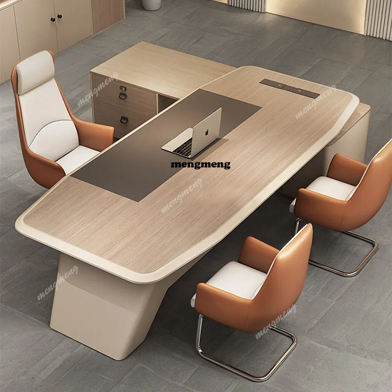 Simple modern office furniture, desk and chair combination manager, president, single office, large desk boss table
Simple modern office furniture, desk and chair combination manager, president, single office, large desk boss table
