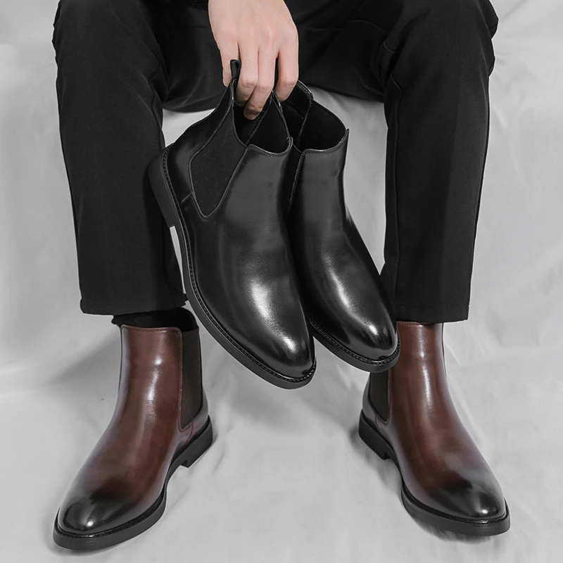 Деловая и повседневная мужская кожаная обувь Классический джентльмен Элегантный стиль Офисная и официальная работа Мода на открытом воздухе Короткие сапоги
Деловая и повседневная мужская кожаная обувь Классический джентльмен Элегантный стиль Офисная и официальная работа Мода на открытом воздухе Короткие сапоги