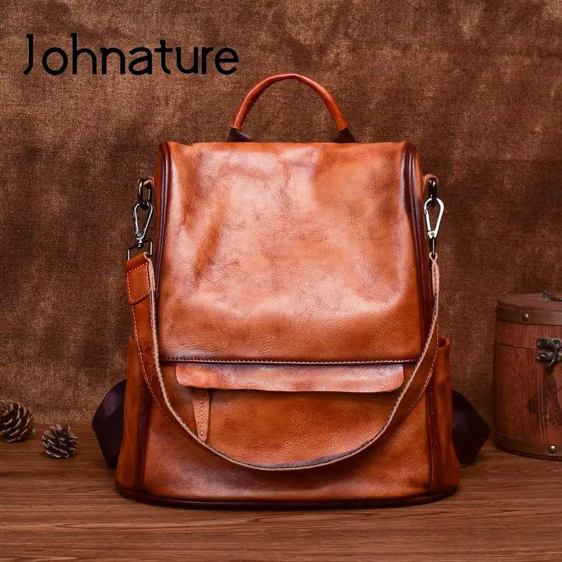 Johnature Vintage Backpack 2024 New Genuine Leather Large Capacity Women Bag Solid Color Natural Cowhide Leisure Travel Bags
Johnature Vintage Backpack 2024 New Genuine Leather Large Capacity Women Bag Solid Color Natural Cowhide Leisure Travel Bags