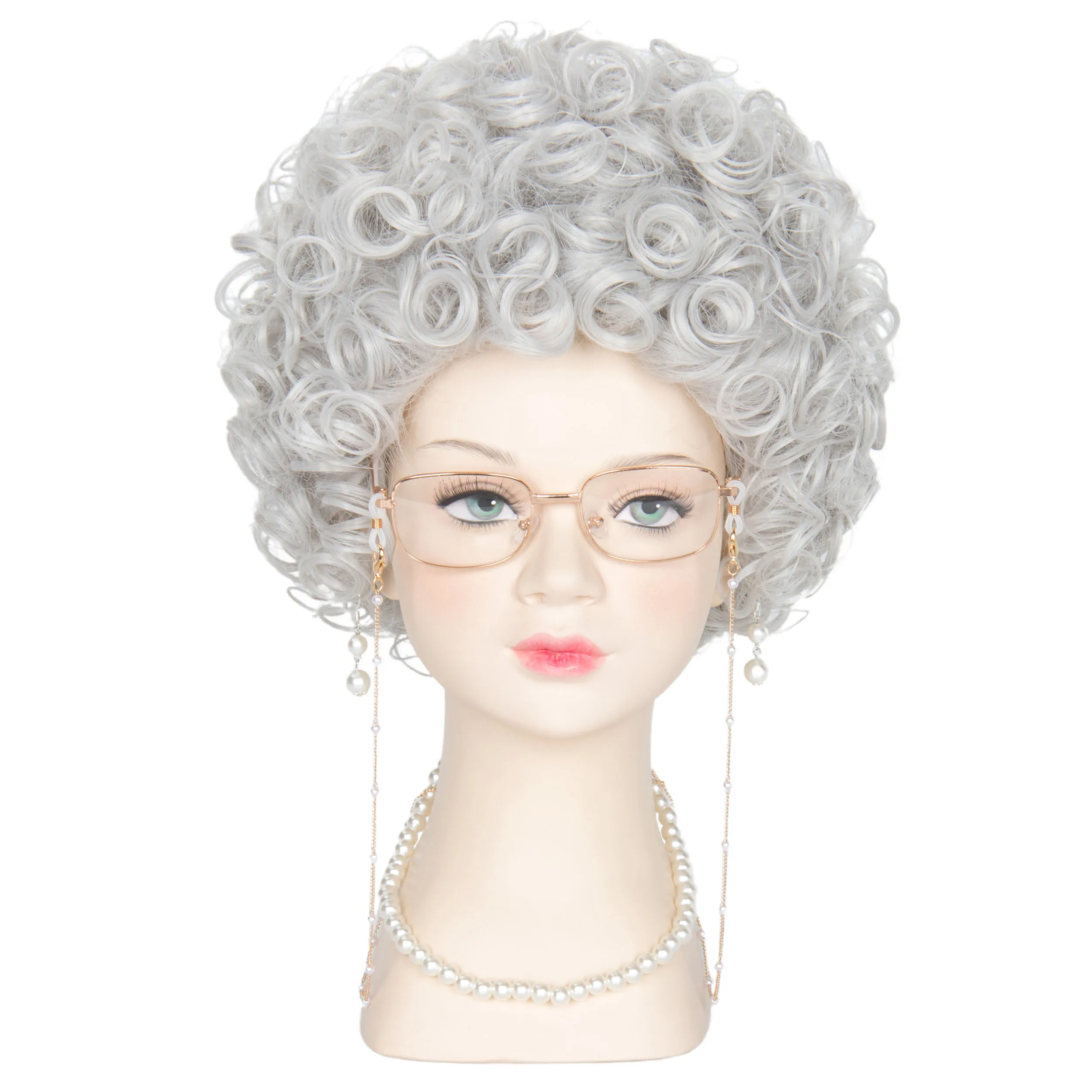 Miss U Hair Child Kids 100 Days of School Wig Short Curly Silver Wig Granny Costumes Halloween Set Old Lady Costume Wig
Miss U Hair Child Kids 100 Days of School Wig Short Curly Silver Wig Granny Costumes Halloween Set Old Lady Costume Wig