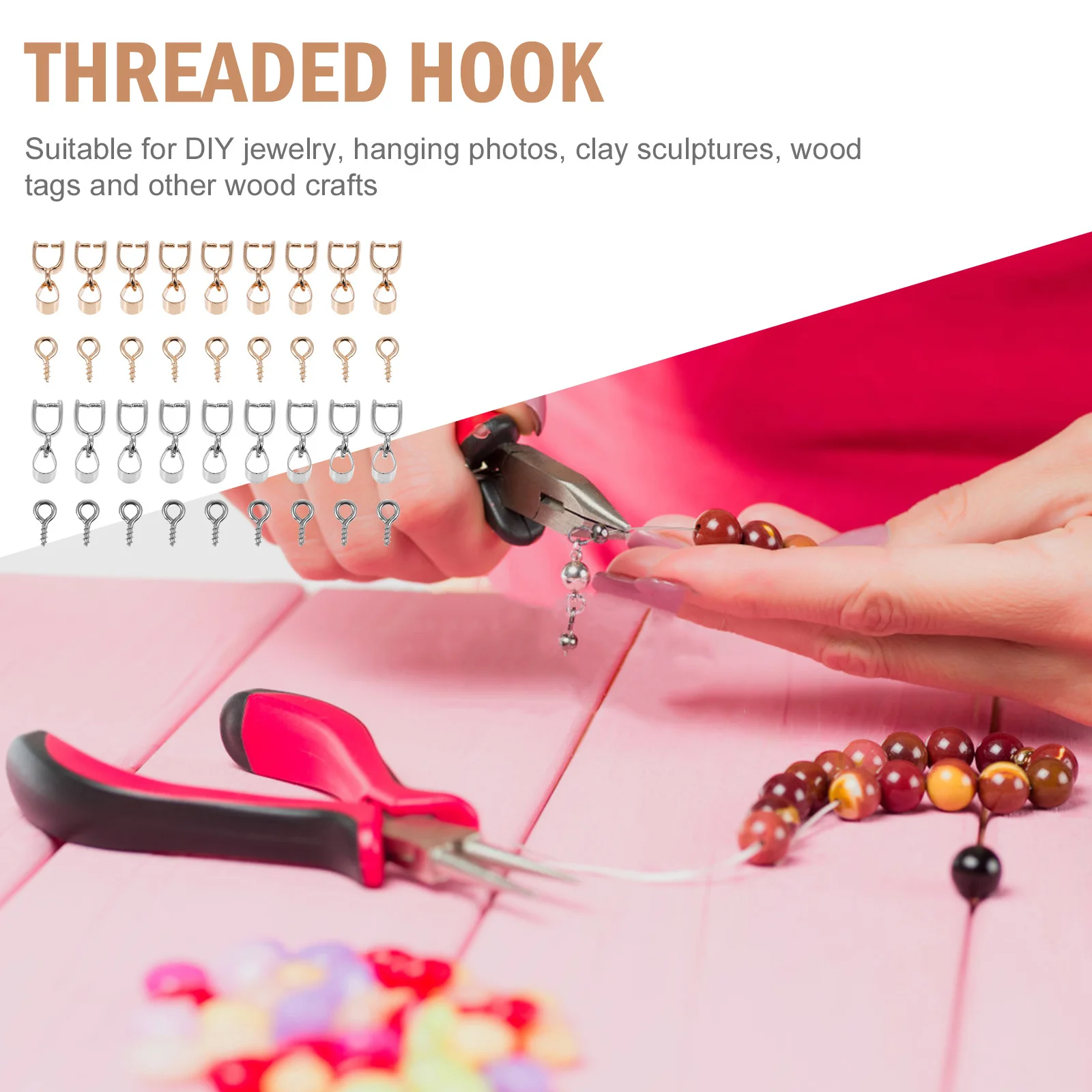 1Set Screw Eye Pin DIY Alloy Sheep Eye Screw Durable Threaded Hook for Jewelry Making Claw Clasps Jewelry Supplies
1Set Screw Eye Pin DIY Alloy Sheep Eye Screw Durable Threaded Hook for Jewelry Making Claw Clasps Jewelry Supplies