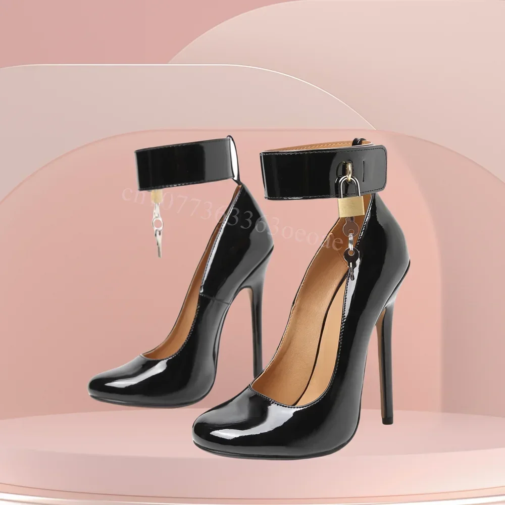 Metal Lock Decor Pumps Ankle Strap Shallow Patent Leather Shoes for Women Thin High Heels Fashion Shoes 2025 Zapatos Para Mujere
Metal Lock Decor Pumps Ankle Strap Shallow Patent Leather Shoes for Women Thin High Heels Fashion Shoes 2025 Zapatos Para Mujere