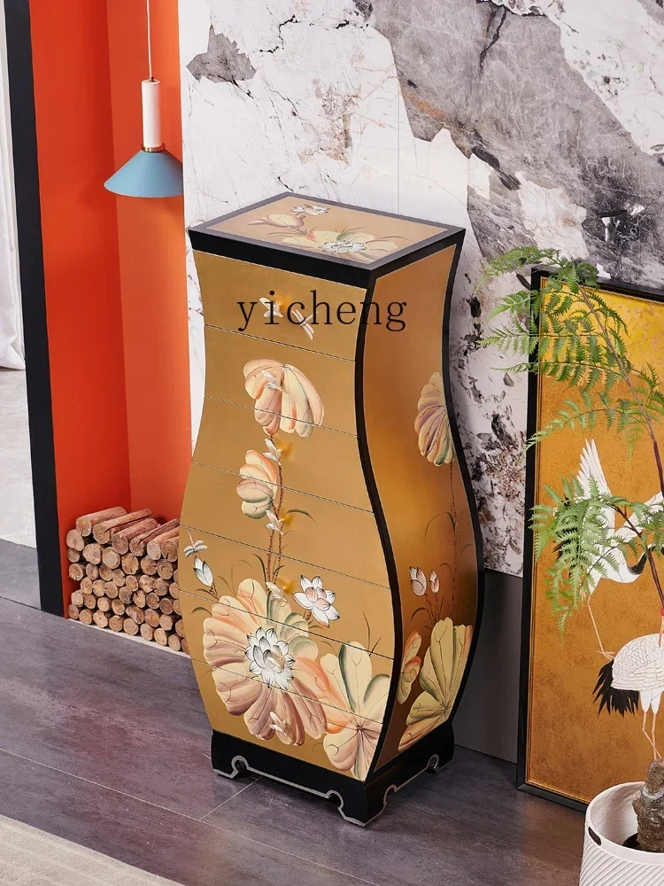 l2 new Chinese gold foil painted lotus bedroom multi-bucket storage locker living room TV cabinet
l2 new Chinese gold foil painted lotus bedroom multi-bucket storage locker living room TV cabinet