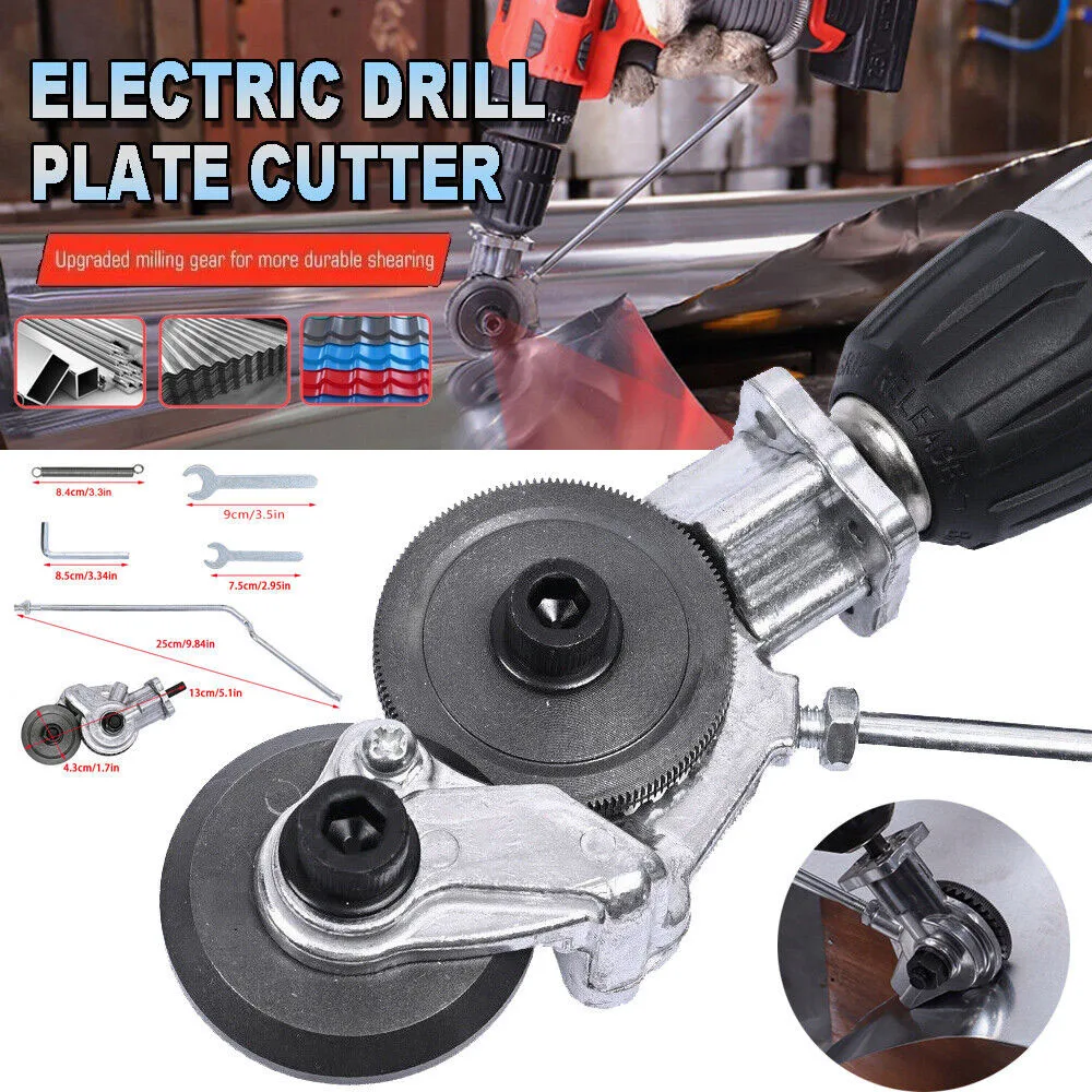 Electric Drill Cutter Metal Sheet Cutter Nibbler Double Headed Iron Metal Sheet Cutter Free Cutting Tool
Electric Drill Cutter Metal Sheet Cutter Nibbler Double Headed Iron Metal Sheet Cutter Free Cutting Tool
