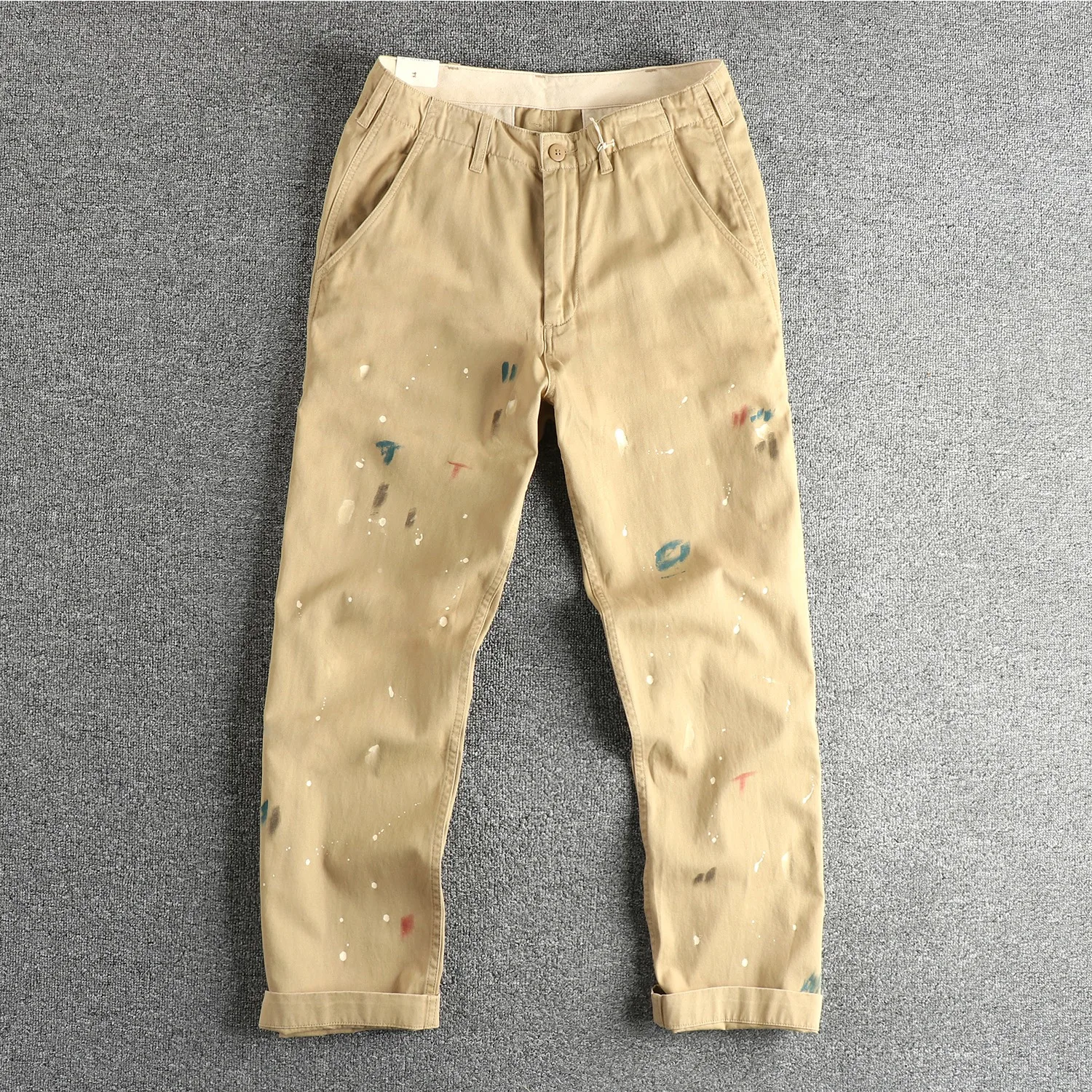Vintage wash made old May khaki slacks men's loose wide leg version straight leg youth pants
Vintage wash made old May khaki slacks men's loose wide leg version straight leg youth pants