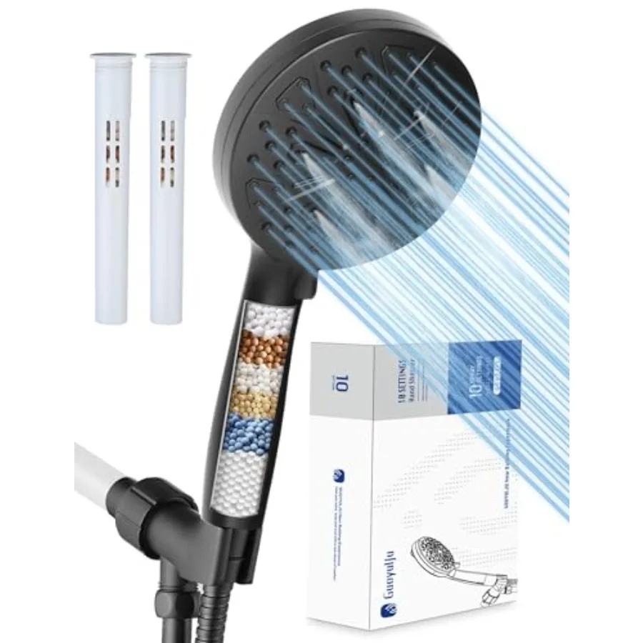 Black Filtered Shower Head with Handheld High Pressure Showerhead for Hard Water 10 Spray Modes Water Softener Filter CUPC and
Black Filtered Shower Head with Handheld High Pressure Showerhead for Hard Water 10 Spray Modes Water Softener Filter CUPC and
