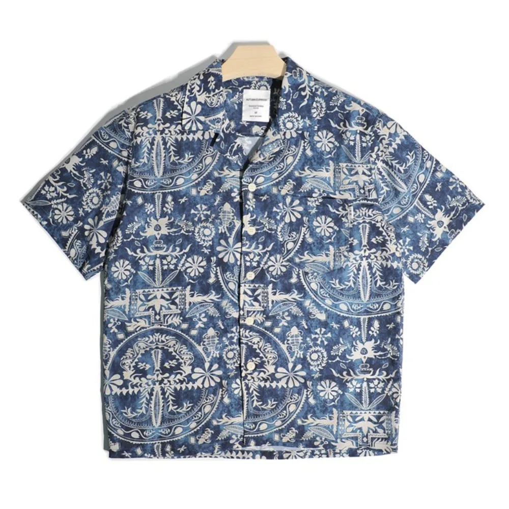 Bohemian Amiskhaki Cuban Collar Hawaiian Floral Beach Short Sleeved Floral Shirt for Men Summer
Bohemian Amiskhaki Cuban Collar Hawaiian Floral Beach Short Sleeved Floral Shirt for Men Summer