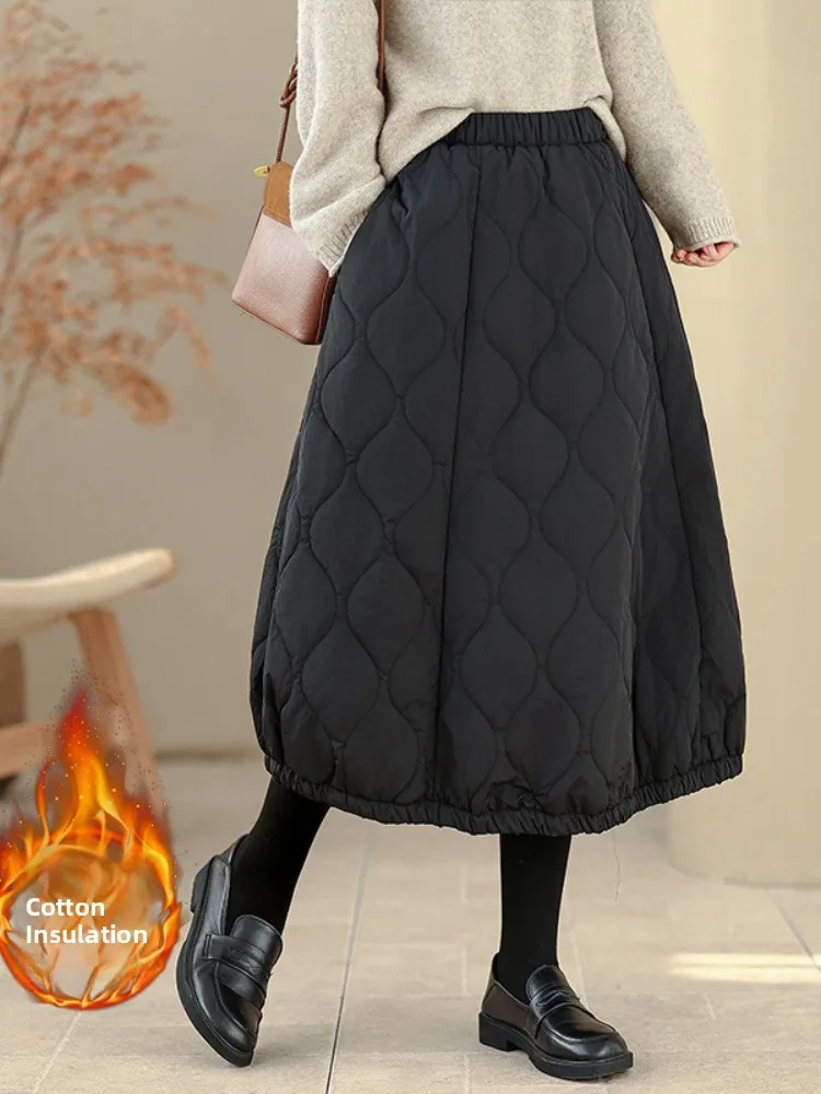 Retro Japanese Sle f Skirt Cotton Bud Elastic Waist Casual Women's Outerwear Lantern Cotton Skirt Winter Warmth
Retro Japanese Sle f Skirt Cotton Bud Elastic Waist Casual Women's Outerwear Lantern Cotton Skirt Winter Warmth