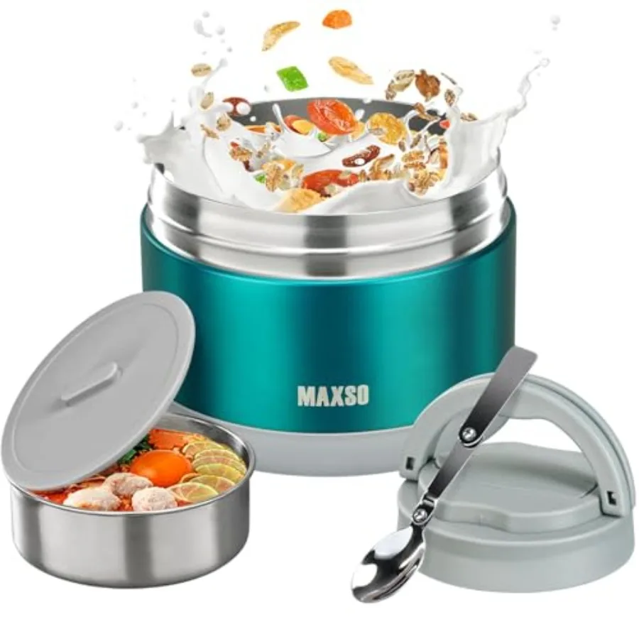 Food Jar for Hot Food - 24 OZ Soup Thermo for Adults Vacuum Insulated Lunch Containers with Foldable Spoon and Thermal Bag, Wid
Food Jar for Hot Food - 24 OZ Soup Thermo for Adults Vacuum Insulated Lunch Containers with Foldable Spoon and Thermal Bag, Wid