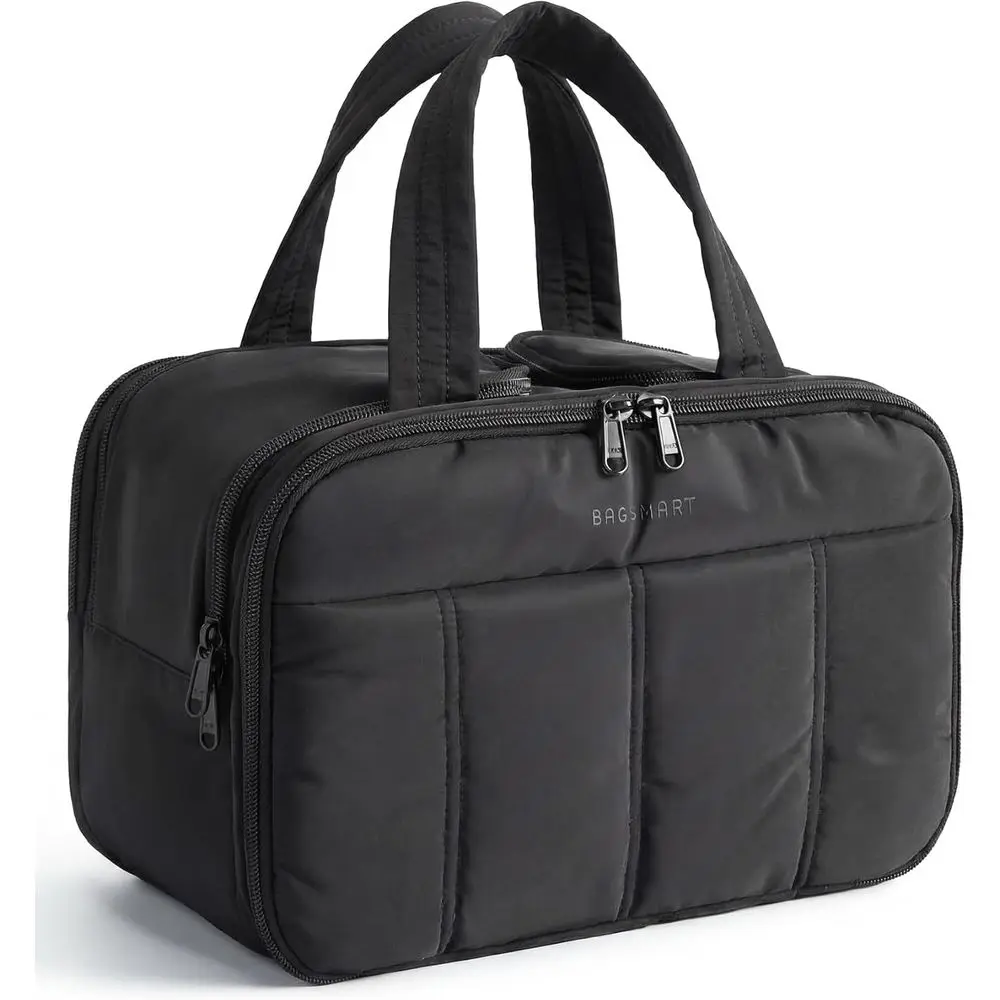 Large Lightweight Women's Toiletry Bag with Handle for Travel, Makeup, and Accessories in Black
Large Lightweight Women's Toiletry Bag with Handle for Travel, Makeup, and Accessories in Black