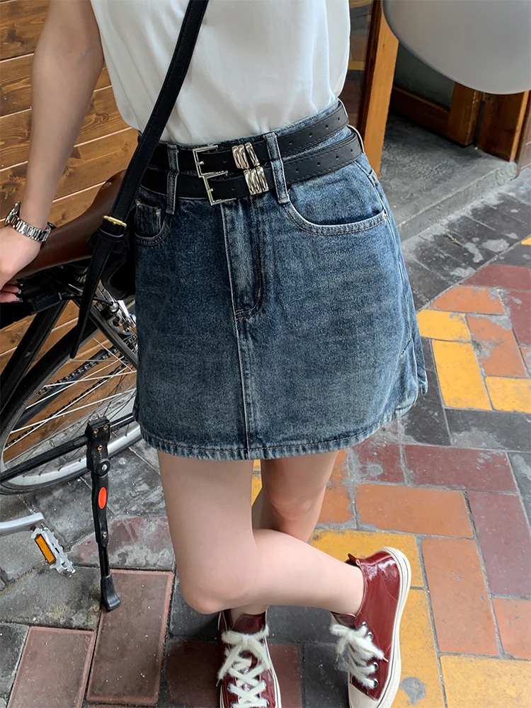 Blue Denim ort Skirt Women's Design Sense Slit Slim A-Line Skirt Commute Korean Sle mid Waist Jeans Fabric Body ape
Blue Denim ort Skirt Women's Design Sense Slit Slim A-Line Skirt Commute Korean Sle mid Waist Jeans Fabric Body ape